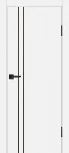 Межкомнатная дверь P-20 AL черный молдинг Белый