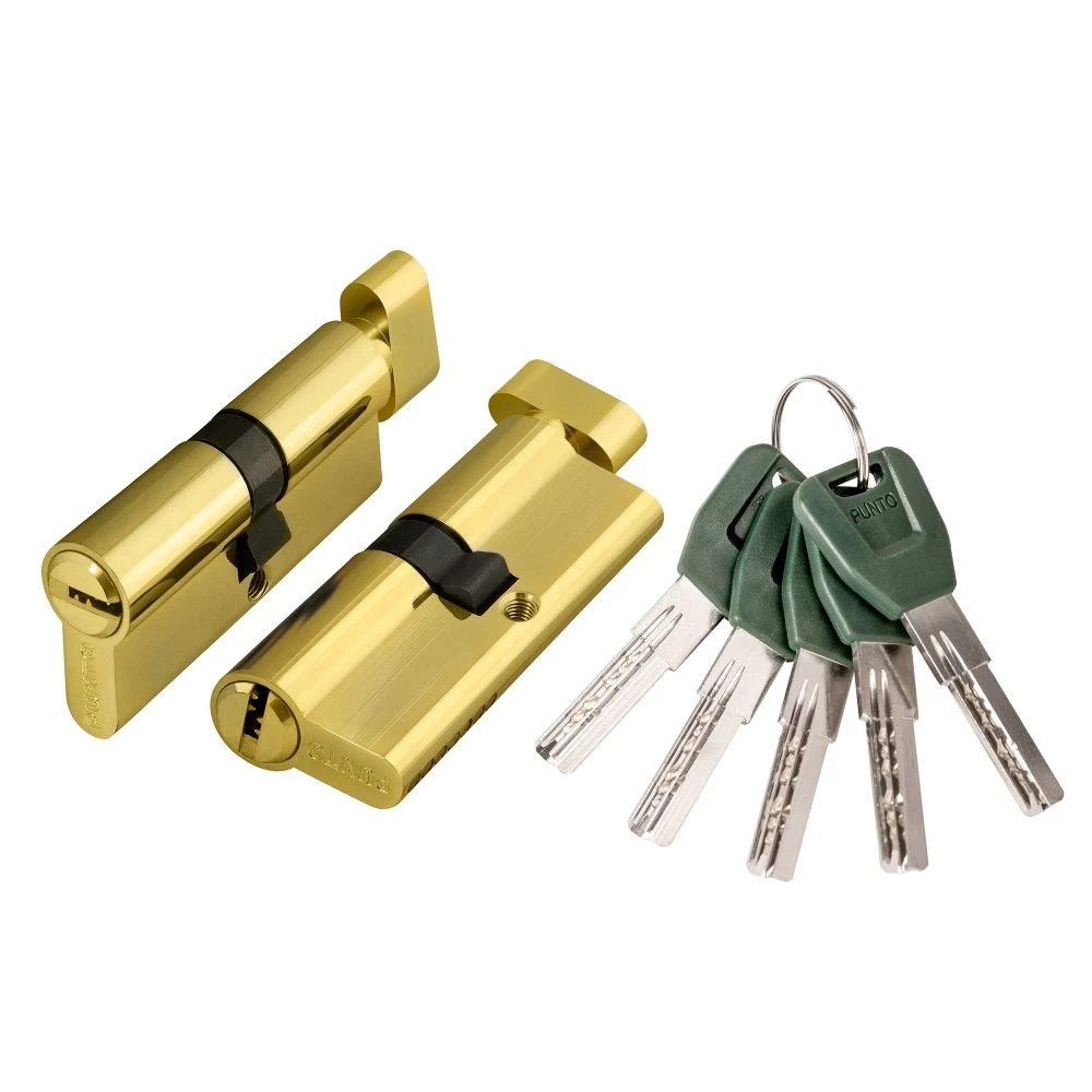 Фото Цилиндровый механизм (A202/80) A2002Knob80(35+10+35) с вертушкой PB латунь