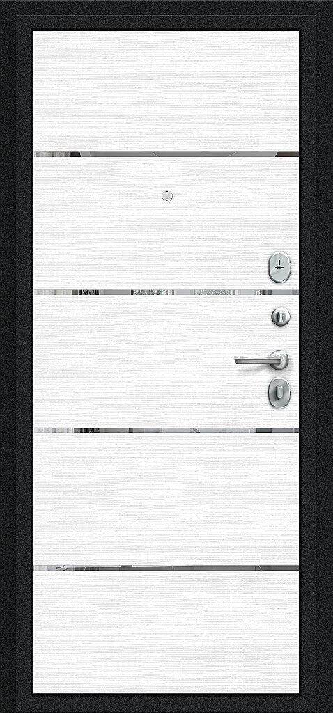 Фото Входная дверь Лайн Букле черное/Snow Melinga BR5301 внутренняя сторона