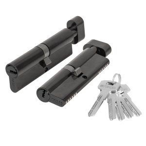 Цилиндровый механизм (200 ZM/110) 2000ZM Knob 110 (45+10+55) BL-24 черный 5Key с вертушкой